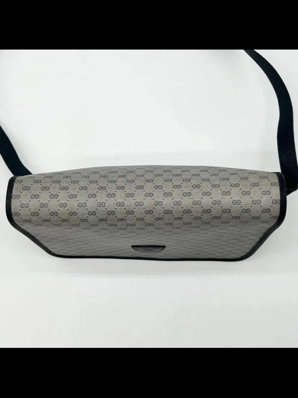 Gucci Gray/Black Monogram Messenger Bag